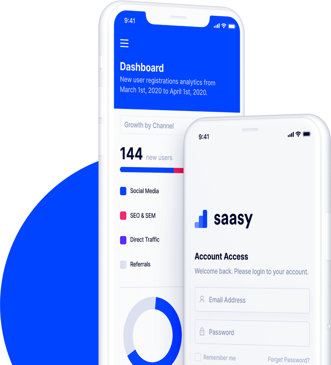 Saas Analytics Mobile App - Saasy Webflow Template